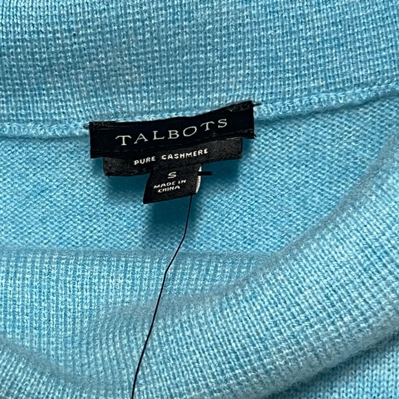NWT Talbots Luxury Cashmere Sabrina Aqua Blue Sweater Sz S - Picture 5 of 8